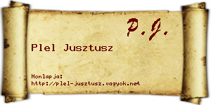 Plel Jusztusz névjegykártya